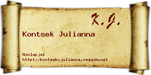 Kontsek Julianna névjegykártya